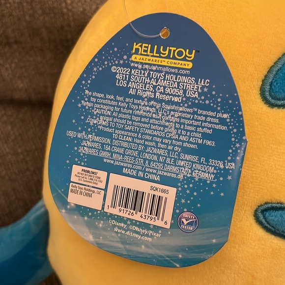 Squishmallow Disney The Little Mermaid - Flounder 10 inch New With Tags - Picture 4 of 4